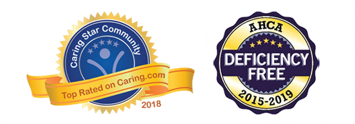 Aravilla-Sarasota-Memory-Care-Assisted-Living-Quality-Seals Aravilla Sarasota Top Rated on Caring.com and AHCH Deficiency Free Symbol