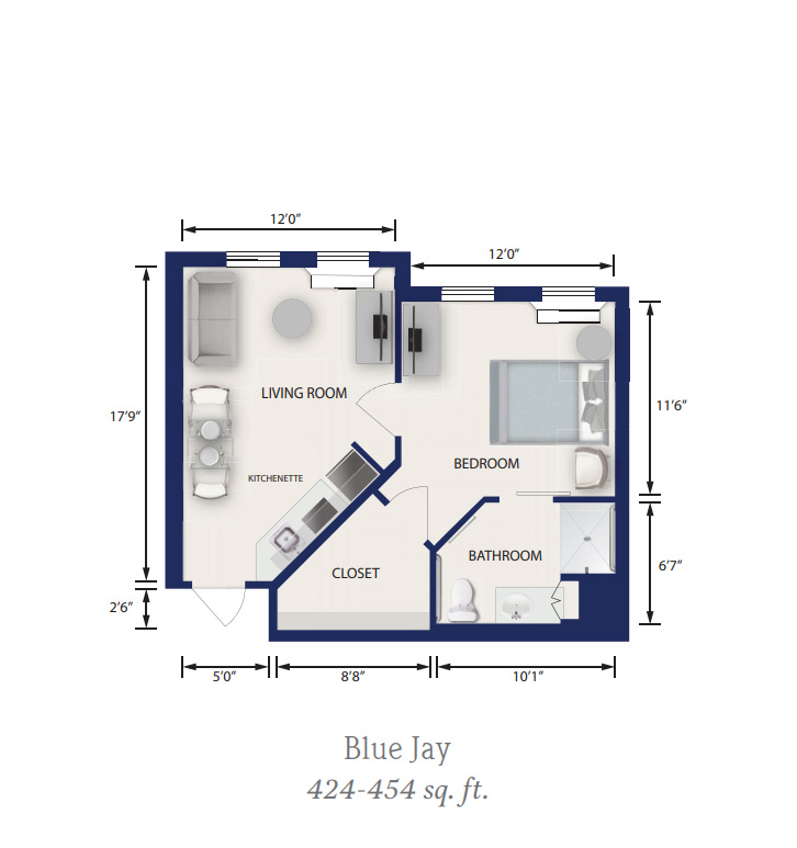 Floor Plan Blue Jay - Independent Assisted Living Aravilla Sarasota