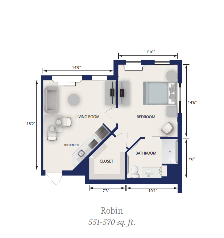 Floor Plan Robin - Independent Assisted Living Aravilla Sarasota