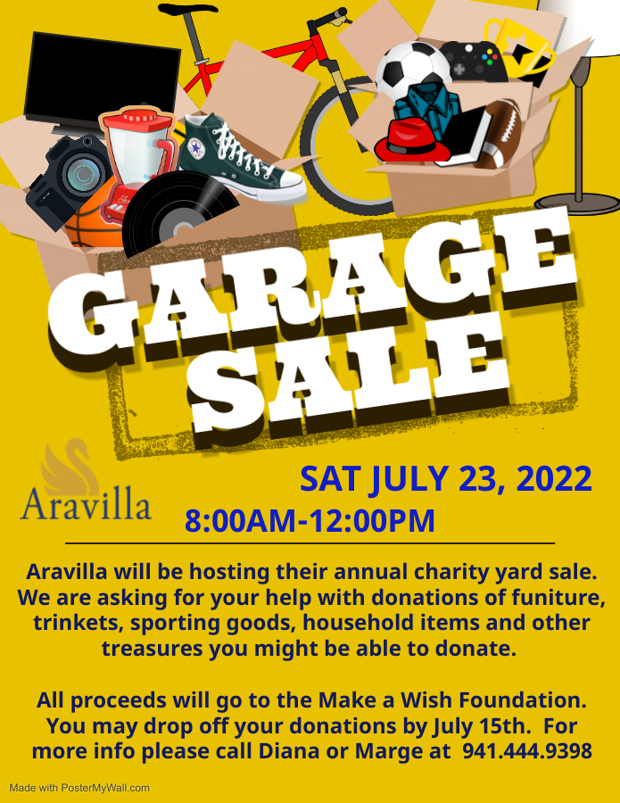 Garage Sale at Assisted Living Community Aravilla Sarasota