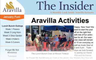 memory care Aravilla Sarasota newsletter January 2023