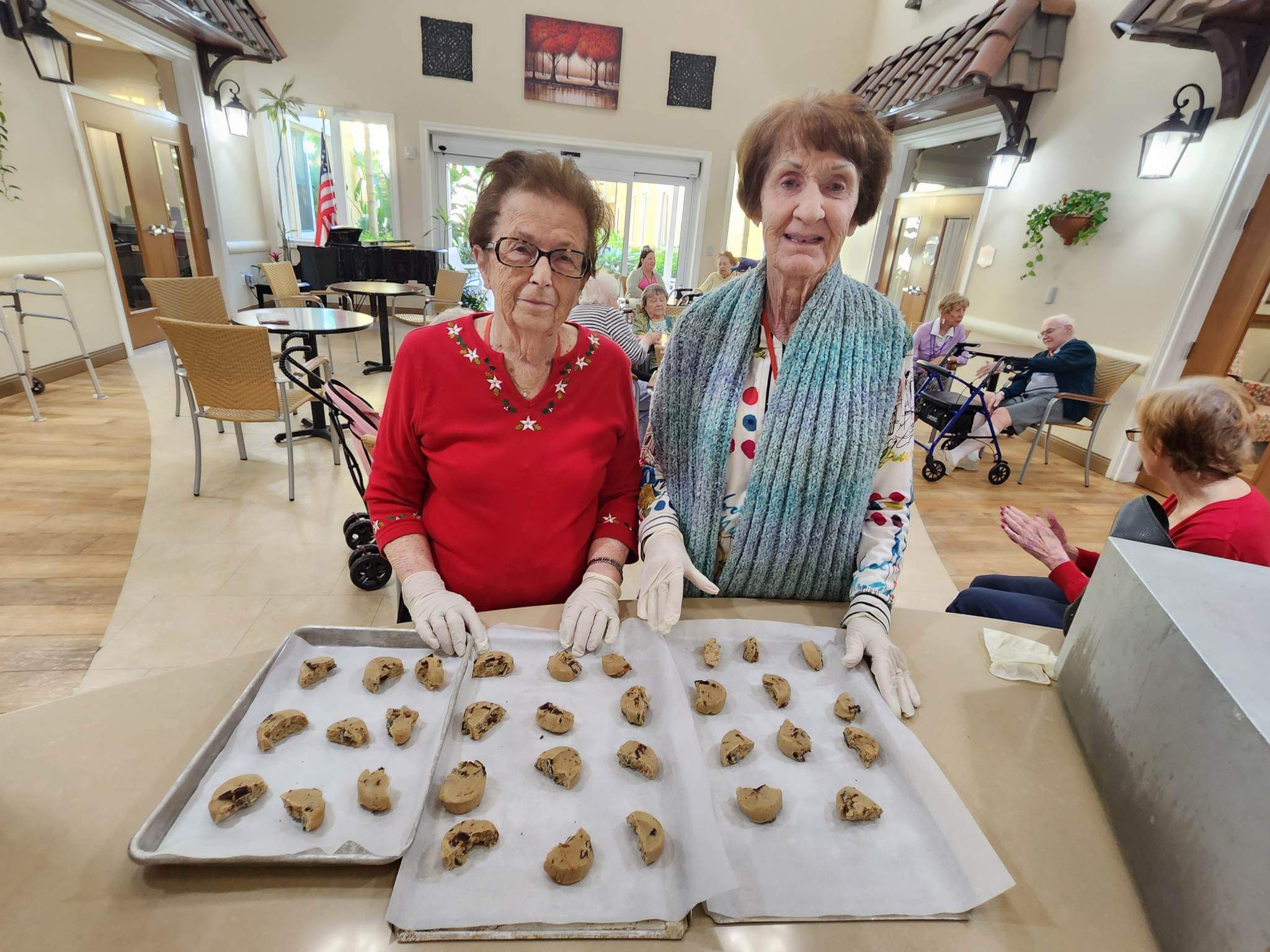 Aravilla Memory Care residents baking