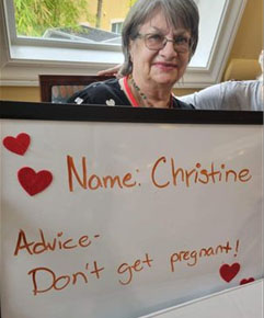 Aravilla resident with Valentines message
