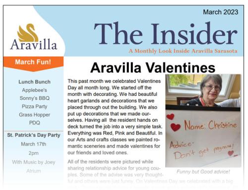 Memory Care Newsletter March 2023