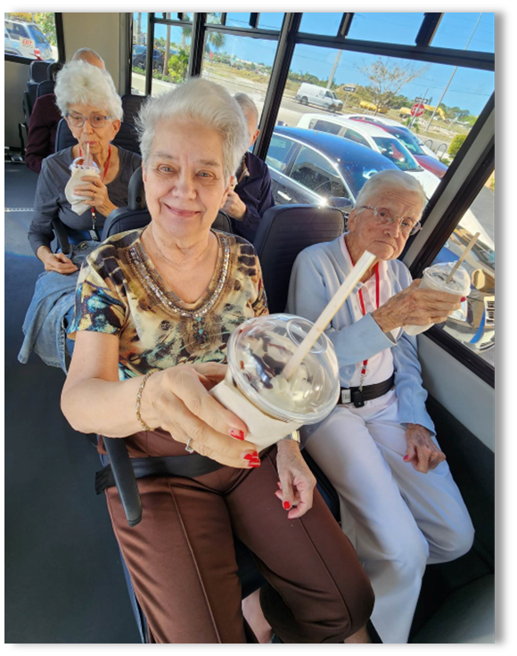 memory care residents on bus