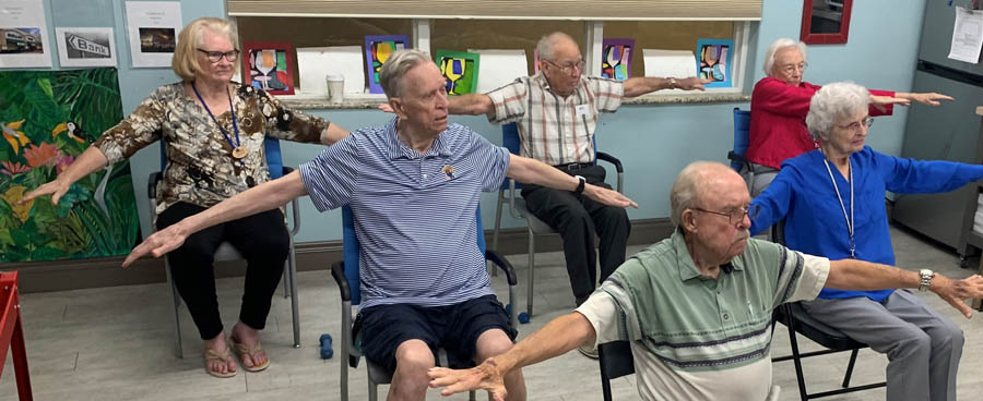 assisted living residents exercising