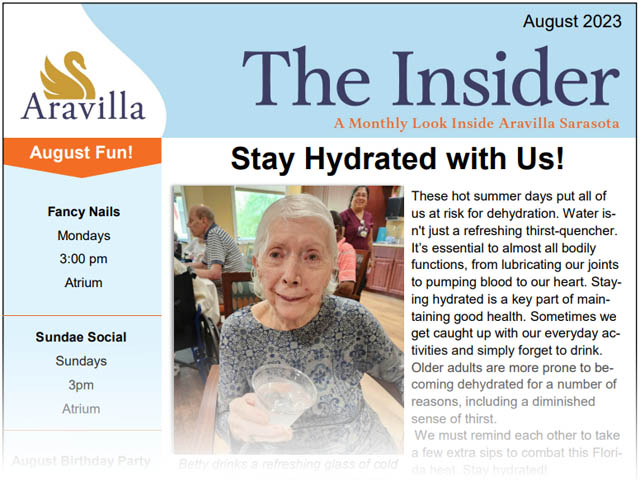 memory care august newsletter image
