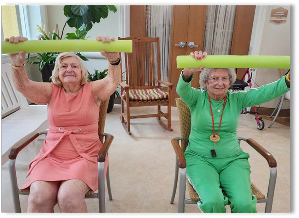 memory care residents exercising