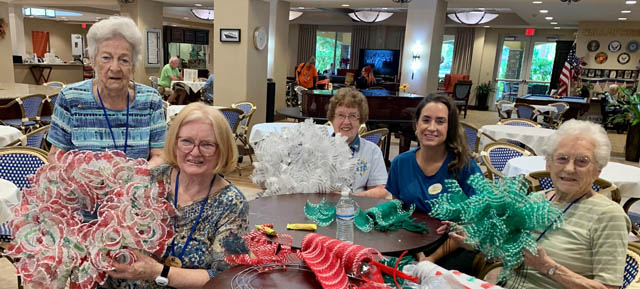 assisted living residents crafting
