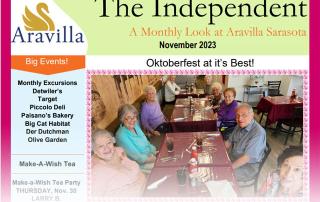 assisted living Aravilla Sarasota November 2023 newsletter image