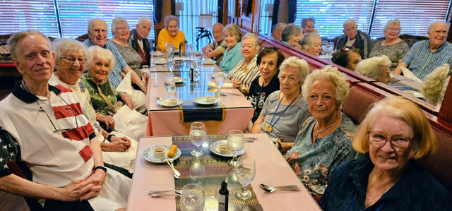 assisted living residents at lunch outing