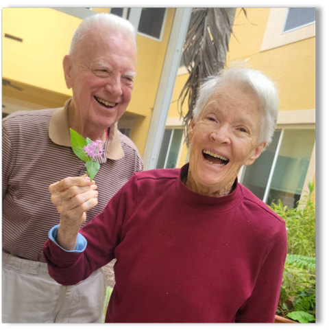 memory care residents walking