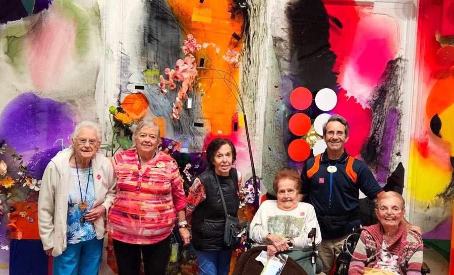 assisted living residents visiting the art museum