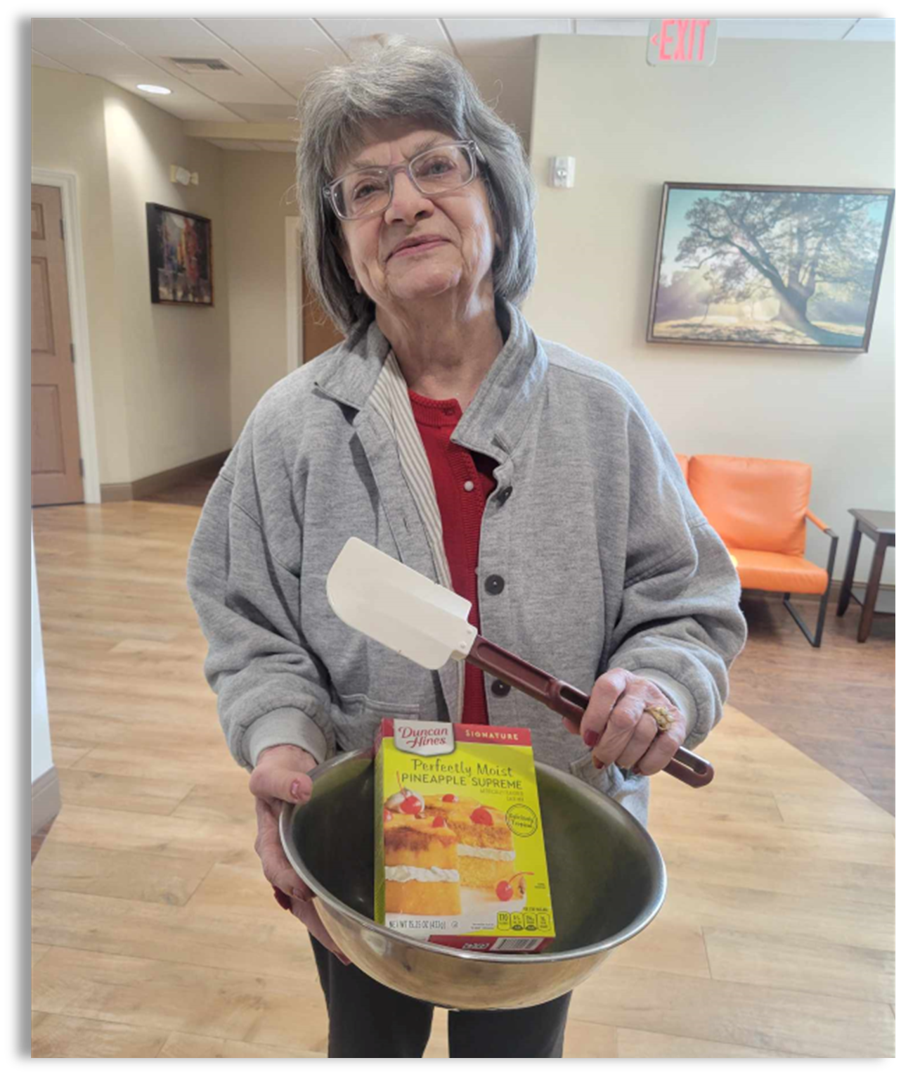memory care resident ready to bake