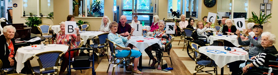 assisted living residents playing bingo