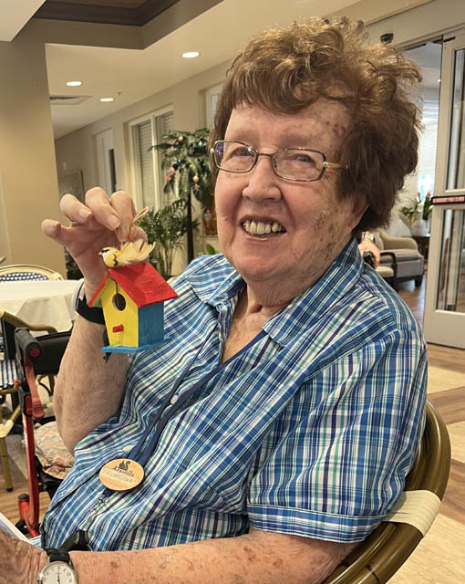 happy assisted living resident