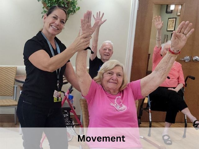 Movement exercises at Aravilla Sarasota Memory Care