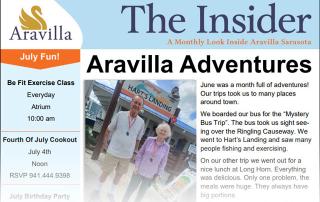 memory care Aravilla Sarasota newsletter image