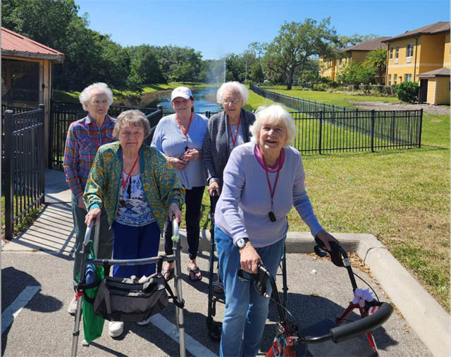 morning walk at Aravilla Sarasota memory care