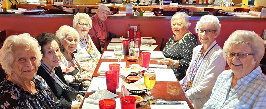 assisted living residents at lunch outing