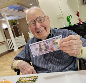 happy memory care resident smiling