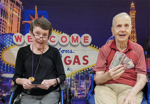 memory care residents playing fun games