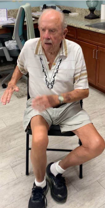 assisted living resident exercising