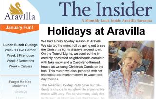 memory care newsletter image January 2025 Aravilla Sarasota