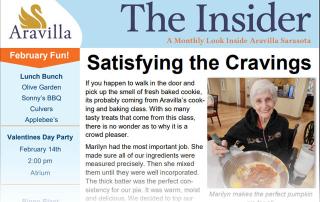 memory care newsletter Aravilla Sarasota FEB image
