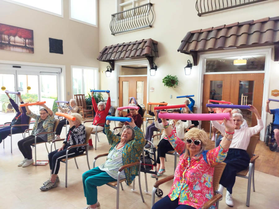 memory care residents exercising