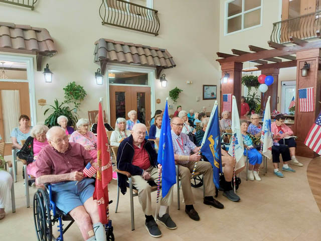 memory care residents celebrating Memorial Day 1 memory care residents celebrating Memorial Day 1