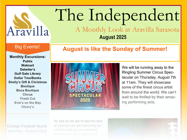 assisted living newsletter August 2025 image