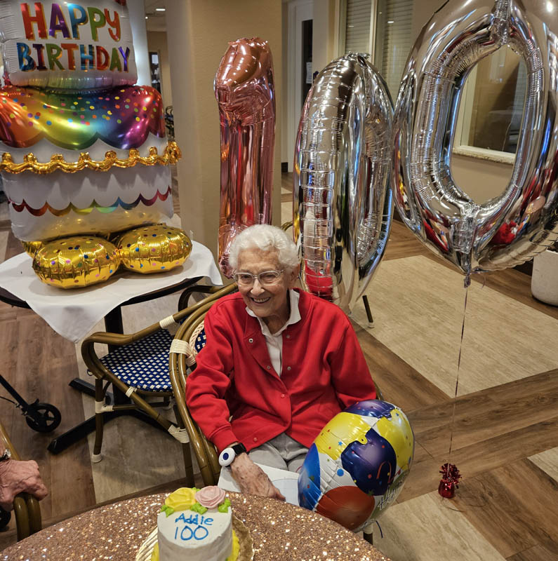 assisted living resident 100th birthday