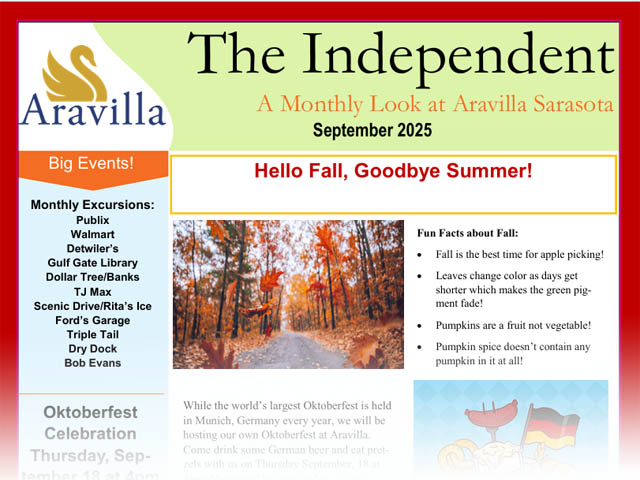 assisted living newsletter September 2025 image