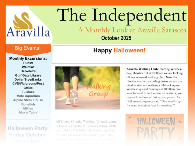 assisted living newsletter image October 2025