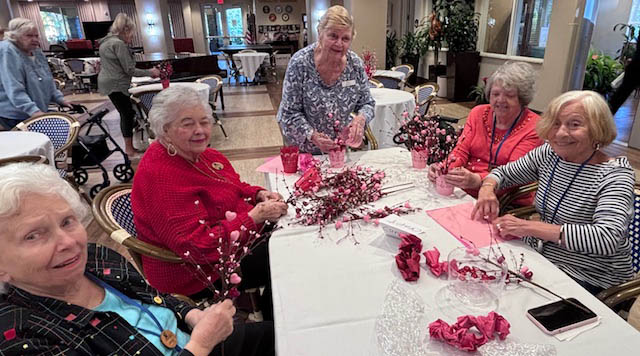 valentines day arts and crafts at Aravilla Sarasota