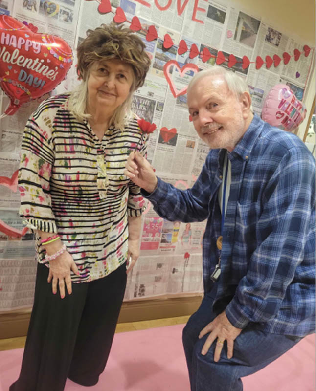 seniors celebrating Valentines day