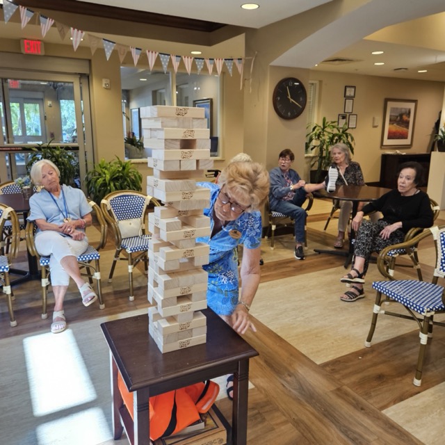 Jenga fun at Aravilla Sarasota Jenga fun at Aravilla Sarasota