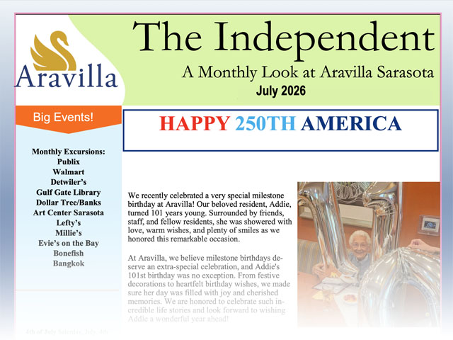 assisted living newsletter image July 2026