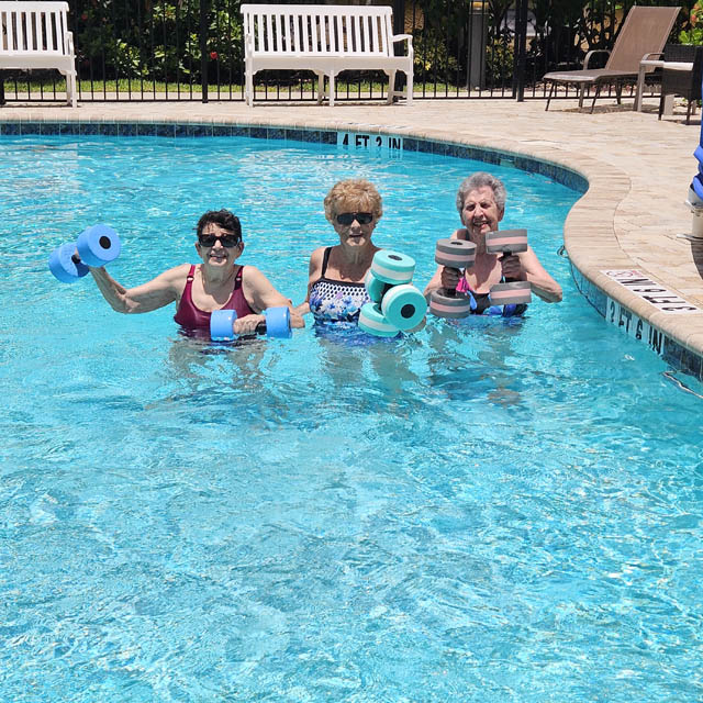 water arobics or senior residents water arobics or senior residents