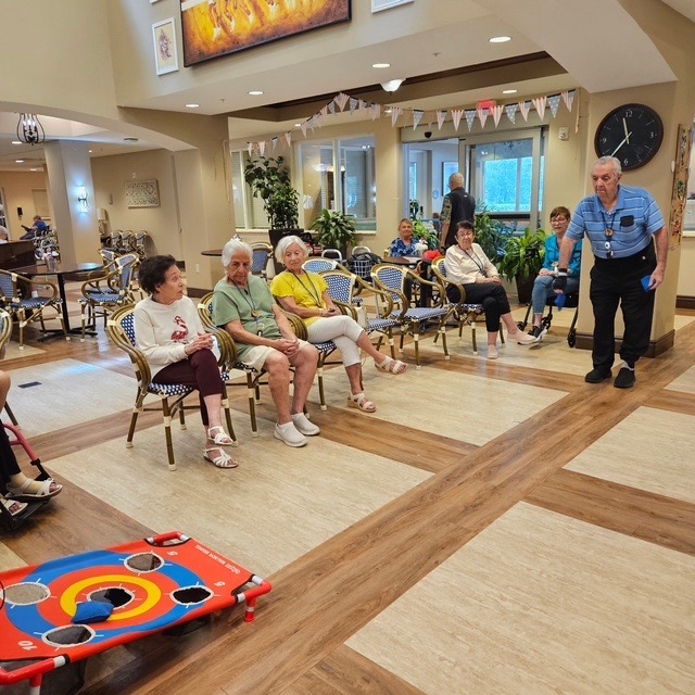 cornhole fun for seniors at Aravilla Sarasota cornhole fun for seniors at Aravilla Sarasota